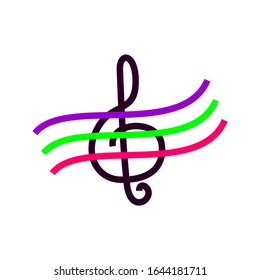 Notensymbol der Vektorillustration - abstraktes Melodieschzeichen - Musiksymbol eps10