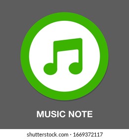 Symbol für musikalische Note der Vektorillustration - abstraktes Melodieschzeichen - Musiksymbol