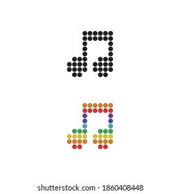 vector musical note symbol melody sign from dotes music icon on white background.