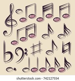 Vector musical notes