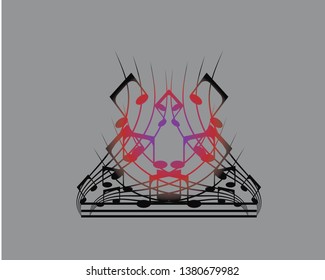 Vector musical notes vector background - Vector
