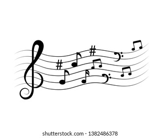 vector musical notes vector background - Vector
