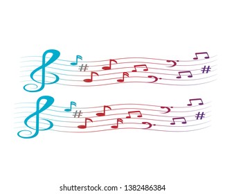 vector musical notes vector background - Vector
