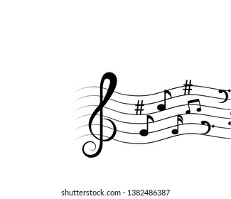 vector musical notes vector background - Vector
