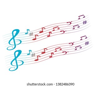 vector musical notes vector background - Vector
