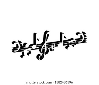 vector musical notes vector background - Vector
