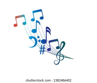 vector musical notes vector background - Vector
