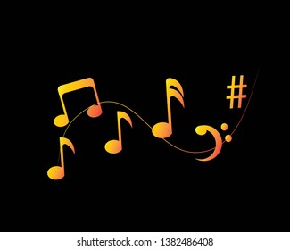 vector musical notes vector background - Vector
