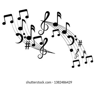 vector musical notes vector background - Vector
