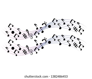 vector musical notes vector background - Vector
