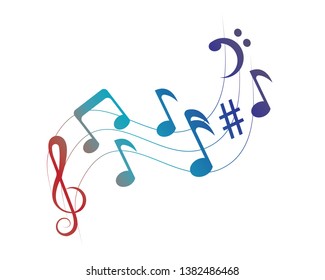 vector musical notes vector background - Vector
