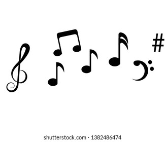 vector musical notes vector background - Vector
