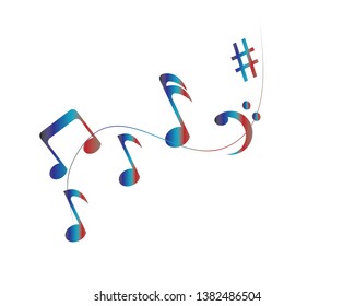 vector musical notes vector background - Vector
