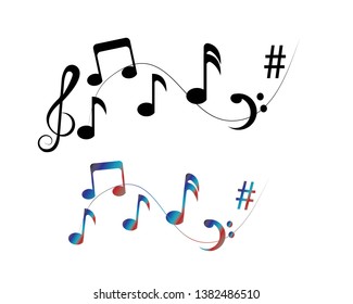 vector musical notes vector background - Vector
