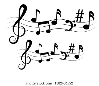 vector musical notes vector background - Vector

