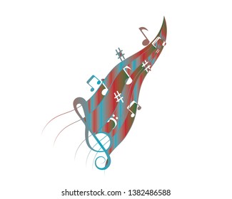 vector musical notes vector background - Vector
