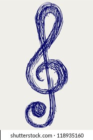 Vector musical notes. Doodle style