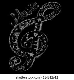 Vector musical notes. Doodle style