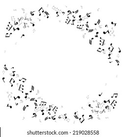 vector musical notes frame background