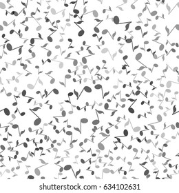Vector Musical Notes Seamless Pattern on White Background