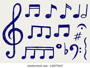 Vector musical notes. Sketch