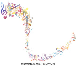 Vector musical notes staff background for design use