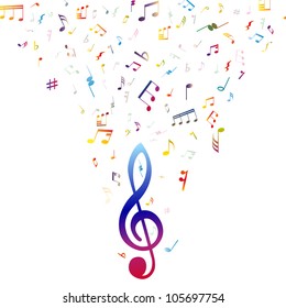 Vector musical notes staff background for design use