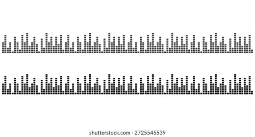 Vector de notas musicales y agudos clefs, iconos negros aislados sobre fondo blanco. Notas musicales y símbolos musicales. Iconos perfectos de píxeles de trazo editable.