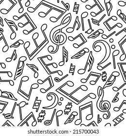 Vector musical pattern with notes
