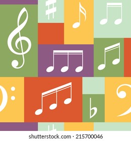 Vector musical pattern with notes