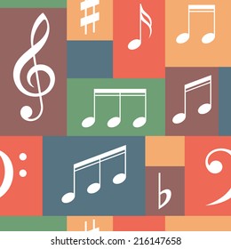 Vector musical pattern with notes