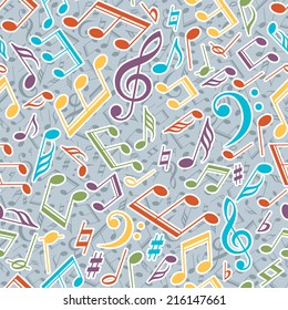 Vector musical pattern with notes