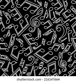 Vector musical pattern with notes