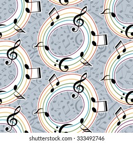 Vector musical pattern with notes