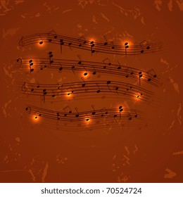 Vector musical shiny background
