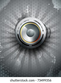 Vector musical speaker icon on a dark background