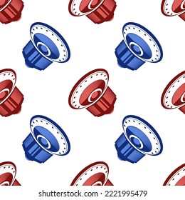 Vector Musical Subwoofer Icon Seamless Pattern Isolated on White Background.