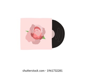 vector musical vinyl record in retro style