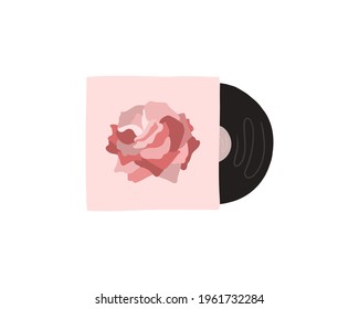 vector musical vinyl record in retro style
