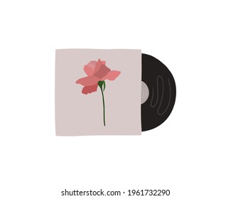 vector musical vinyl record in retro style