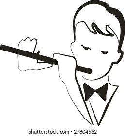 Vector. Musicant silhouette