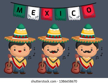 a vector of a musician from Mexico