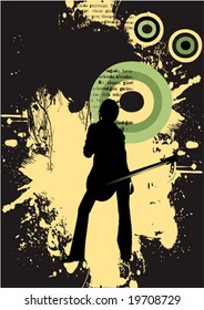 vector musician on an abstract background