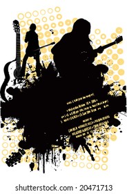 vector musician on an abstract background