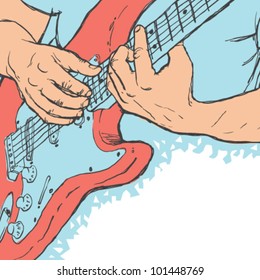 vector musician playing guitar