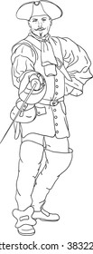 vector - musketeer isolated on background