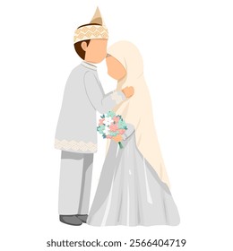 Vector Muslim bride and groom, for wedding invitation