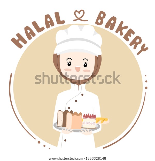 Hakuun Vector Muslim Chef Girl Logo Design liittyvä vektorikuva (rojaltivap...