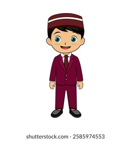 Vector muslim child white background