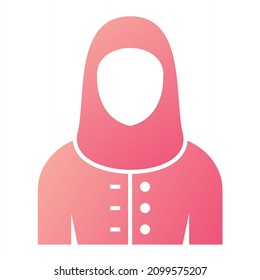 Vector Muslim Female Glyph Gradient Icon Design
